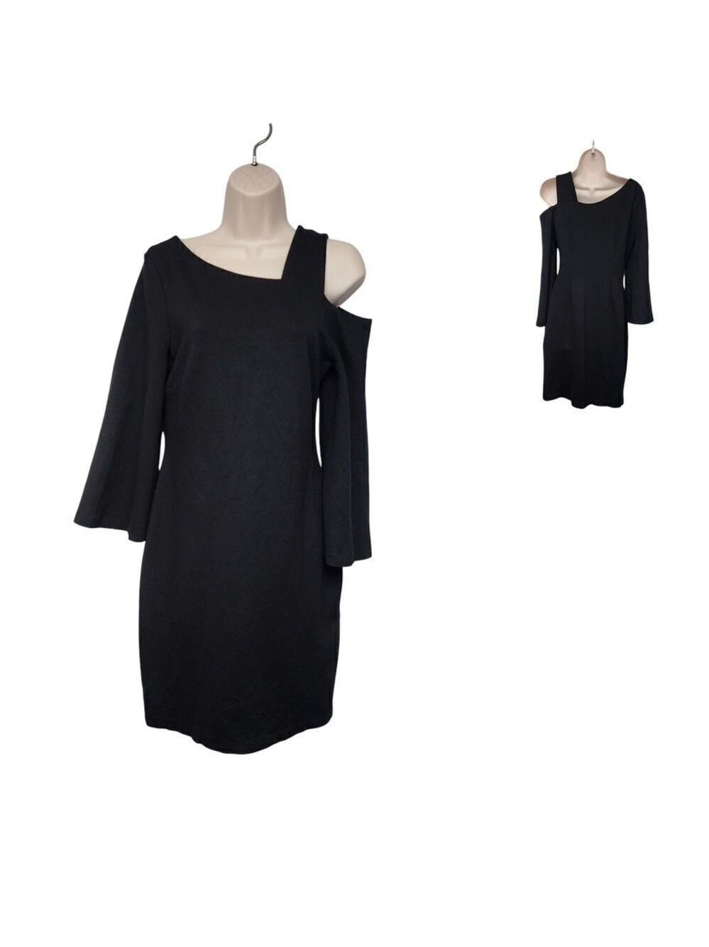 IMNYC ISAAC MIZRAHI Cutout/Cold Shoulder Bodycon Knee Length Dress Black Size M
